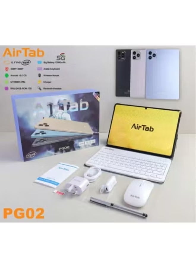 AIR TAB 5G Android Tablet PG02 – 24GB RAM & 1TB Storage | Android 15 | Octa-Core Processor | 10" INCELL HD Display | 36MP Rear + 20MP Front Camera | Dual SIM 5G/4G | 10,000mAh Battery – Black - Image 3